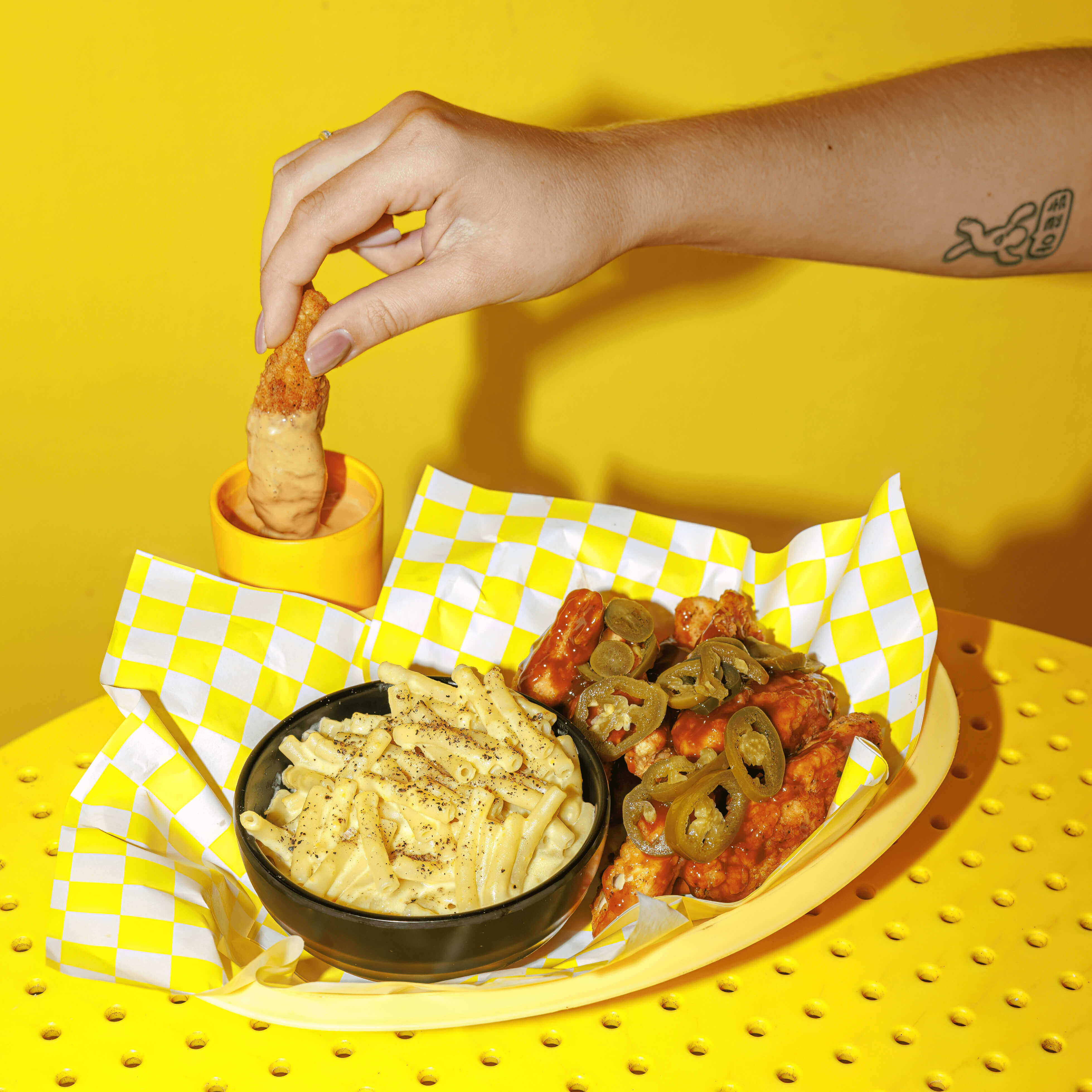 Loaded fries with dip